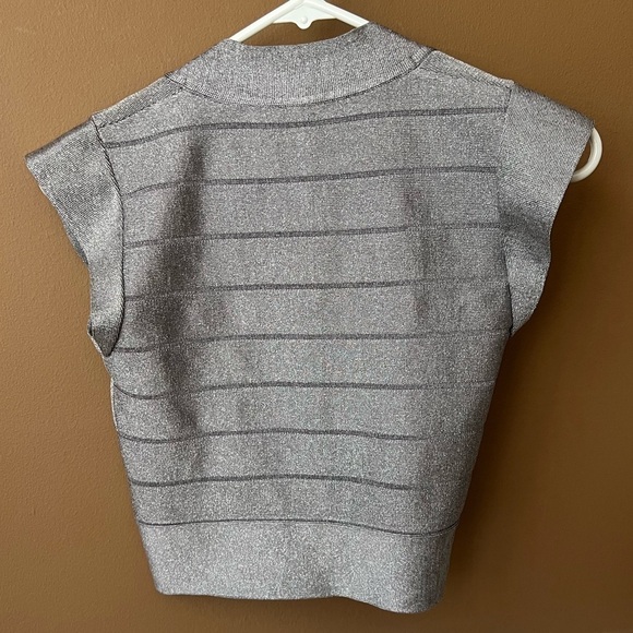 FRENCH CONNECTION Women’s Dressy Cocktail Shimmery Bodycon Top Size Medium Fancy - Picture 3 of 4